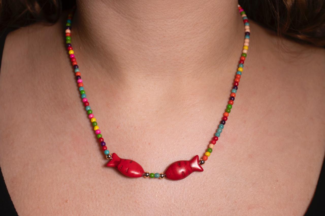 Colar Tropical Vermelho