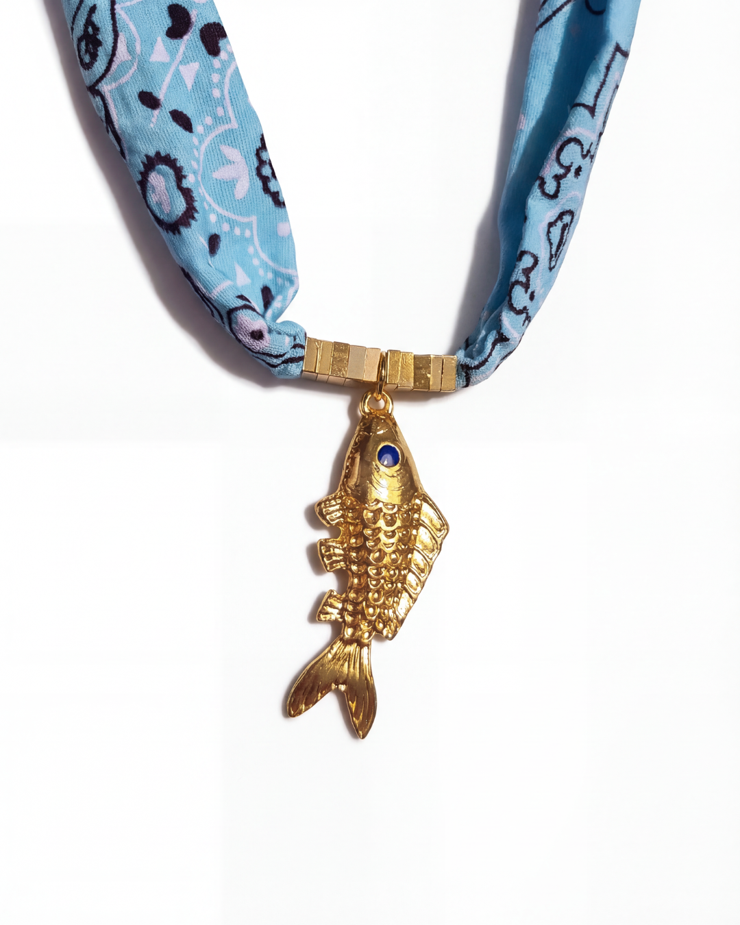 Colar Peixe Bandana Azul